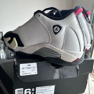 Jordan Men's White and Black Sneakers with Red Accents